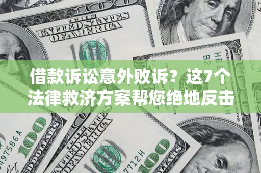 北京借款诉讼意外败诉？这7个法律救济方案帮您绝地反击！